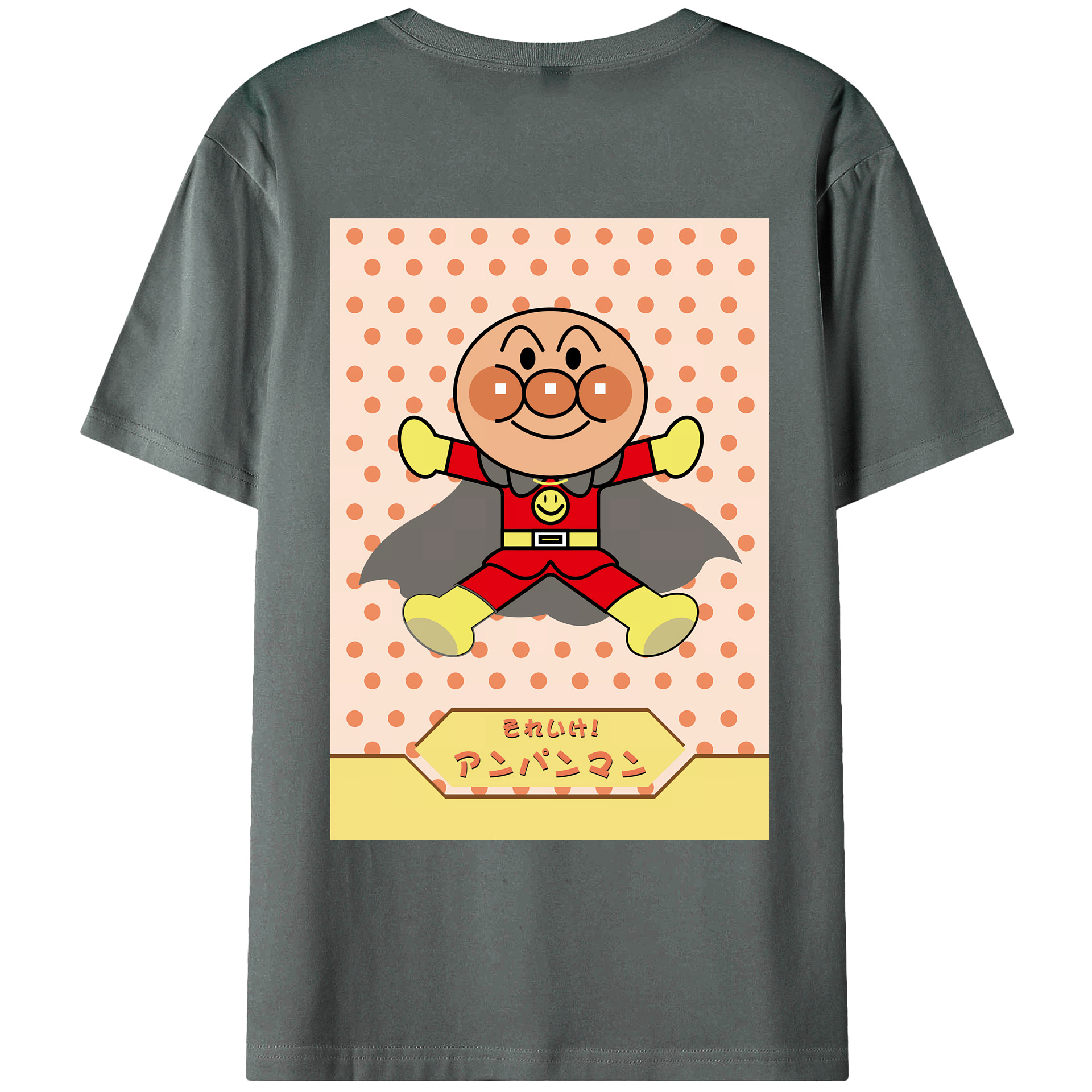 （画像用） アンパンマン Anpanman 綿100％ メンズ半袖Tシャツ（バックプリント） 通気性
